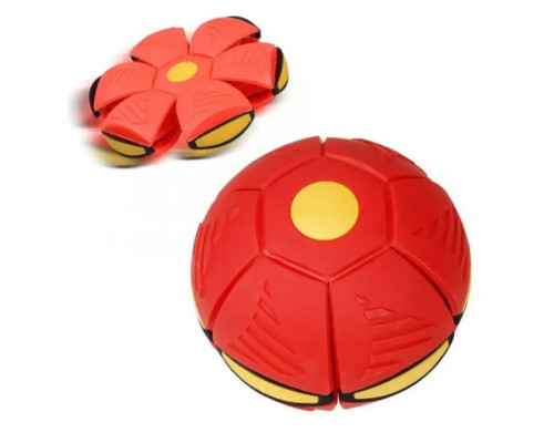 Летящий трансформерный мяч 1002-3 светится Красный