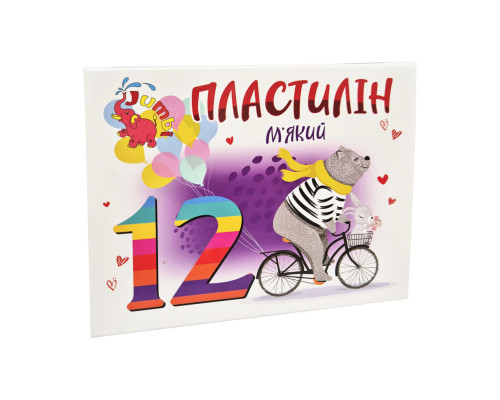 Дитячий м'який пластилін КТ 230604, 12 кольорів