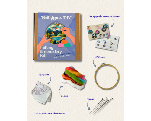 Набір для валяння картини із вовни "Казка гірського краю" EFL003 діаметр 20 см