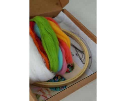 Набір для валяння картини із вовни "Казка гірського краю" EFL003 діаметр 20 см