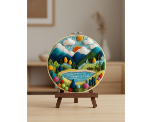 Набір для валяння картини із вовни "Казка гірського краю" EFL003 діаметр 20 см