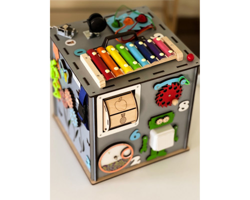 Розвиваюча іграшка Бізікуб TG3461117500, 30х30х30 см Сірий