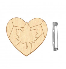 Заготовка брошки для розфарбовування "Серце осені" FDZB-097