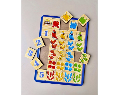 Деревянный пазл-сортер "Сравни и подбери" Ubumblebees (ПСФ108) PSF108 цвет и счет