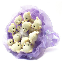 Букет из игрушек Мишки лавандовый 5346IT с 11ю игрушками