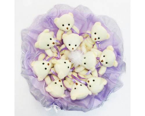 Букет з іграшок Ведмедики лавандовий 5346IT з 11ю іграшками