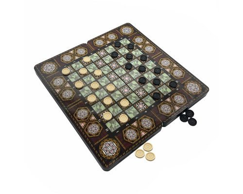 Набір настільних ігор "Шахи 3 в 1" Set3 NE-SP-SET-14 нарди, шашки, 40х40 см