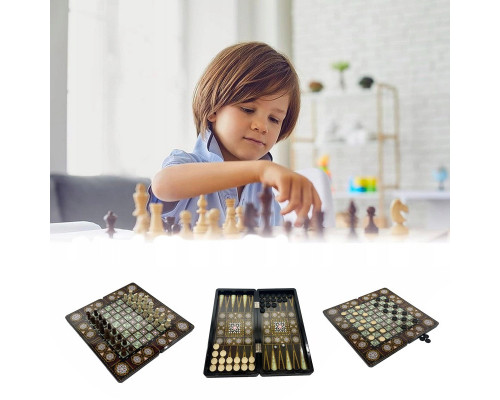 Набір настільних ігор "Шахи 3 в 1" Set3 NE-SP-SET-14 нарди, шашки, 40х40 см