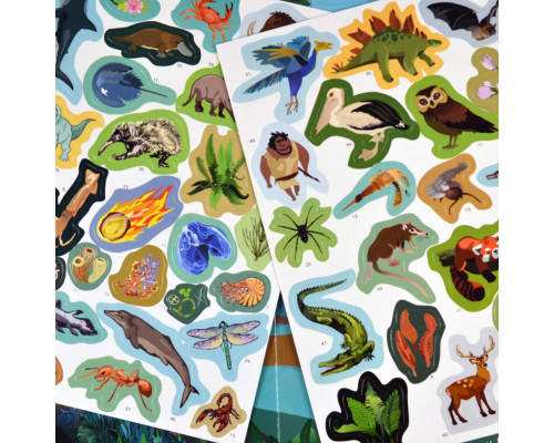 Игра с многоразовыми наклейками "Жизнь на земле" Умняшка KP-009