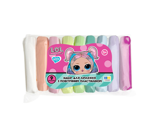 Набір для ліплення з повітряним пластиліном L.O.L. Surprise! LOL70194, 9 кольорів пастель