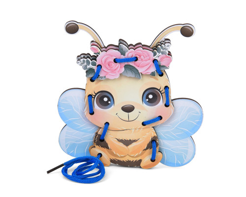 Деревянная игрушка-шнуровка "Пчелка" MD 0769(Bee) от 3 лет