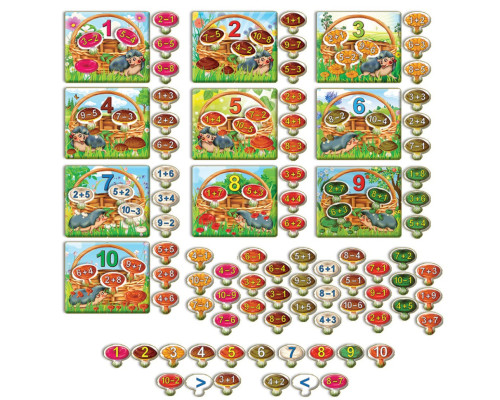 Детская настольная игра "Учимся считать. Собери грибочки" 82630 на укр. языке