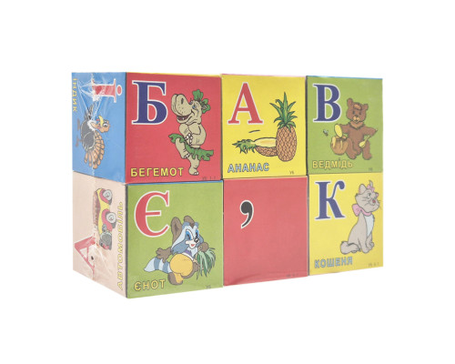 Розвиваючий набір кубиків "Літера" 80964, 6 кубиків