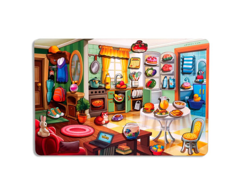 Деревянный пазл-вкладыш "Наведи порядок в комнате и накорми Ваню" (ПСД271) PSD271