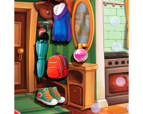 Деревянный пазл-вкладыш "Наведи порядок в комнате и накорми Ваню" (ПСД271) PSD271