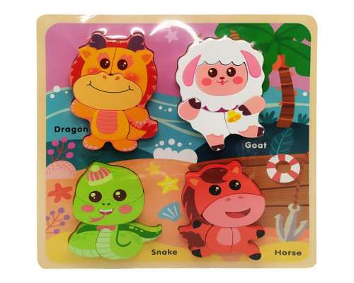 Дерев'яні пазли-вкладиші 58570 Дракон