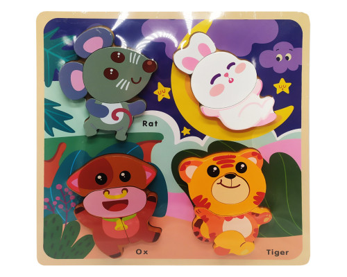 Деревянные пазлы-вкладыши 58570 Крыса