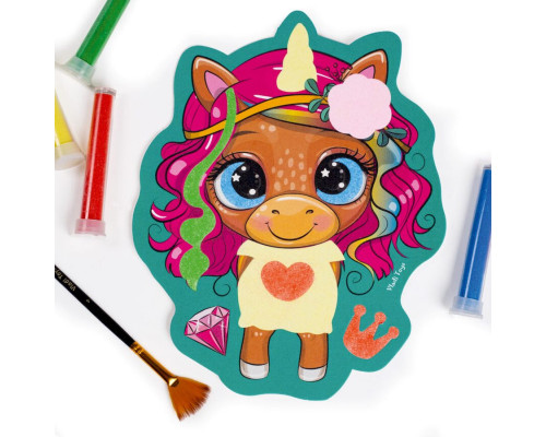 Набор для творчества "Sand Art Веселые друзья" VT4501-01, 5 флаконов с песком