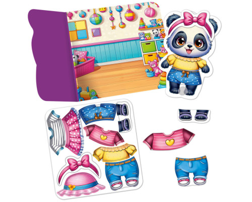 Игра развивающая с липучками "Пандочка" VT1320-05, 9 элементов одежды