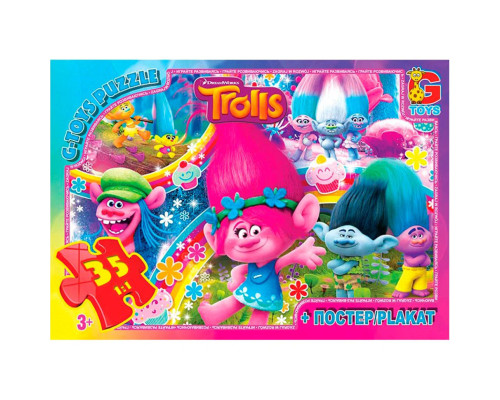 Пазли дитячі "Тролі" TR0077, 35 елементів