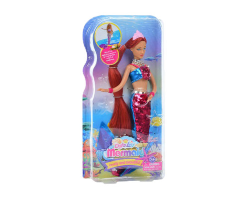 Дитяча лялька "Русалка" 8433(Red) червоний, вбрання з паєтками 29 см