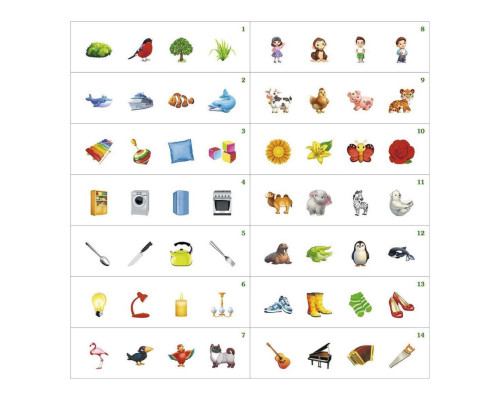 Настільна розвиваюча гра "Четвертий зайвий" Ubumblebees (ПСФ077) PSF077, 2 варіанти гри