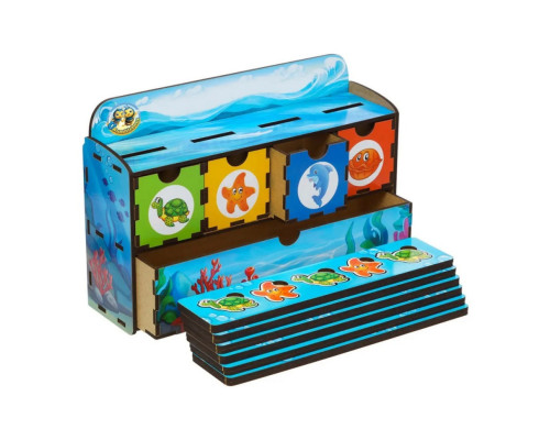 Деревянная настольная игра "Морские жители-2" Ubumblebees (ПСД004) PSD004 сортер-комодик