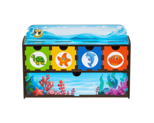 Деревянная настольная игра "Морские жители-2" Ubumblebees (ПСД004) PSD004 сортер-комодик