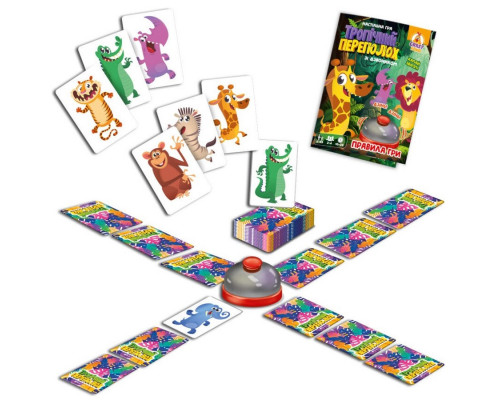 Настольная игра "Тропический переполох" VT8010-13, 50 карточек, правила игры, 1 колокольчик