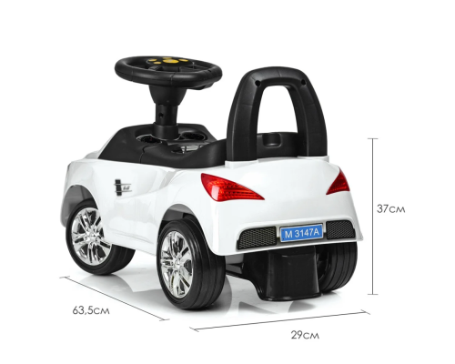 Каталка-толокар Bambi M 3147A-1 Белый музыкальный