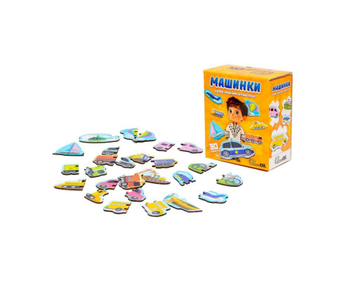 Дерев'яний магнітний пазл "Машинки" Puz-22932, 30 елементів