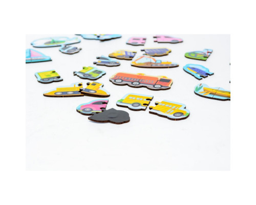 Дерев'яний магнітний пазл "Машинки" Puz-22932, 30 елементів