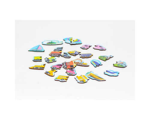 Дерев'яний магнітний пазл "Машинки" Puz-22932, 30 елементів