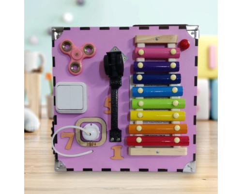 Развивающая игрушка Бизикуб Temple Group TG200132 30х30х30 см Розовый