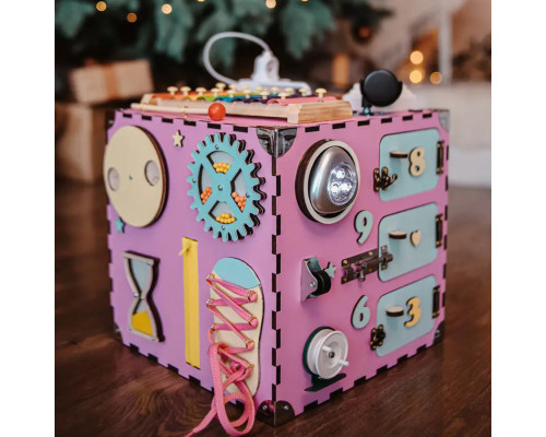 Развивающая игрушка Бизикуб Temple Group TG200132 30х30х30 см Розовый