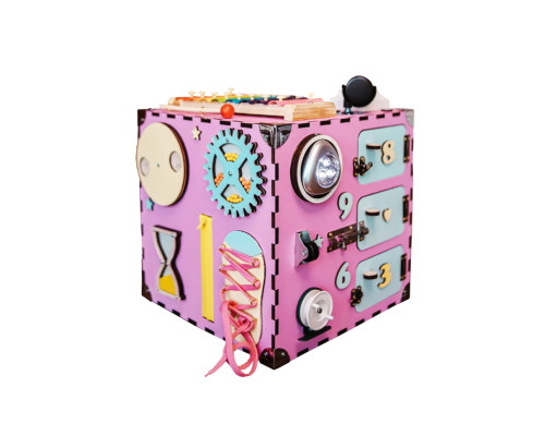 Развивающая игрушка Бизикуб Temple Group TG200132 30х30х30 см Розовый