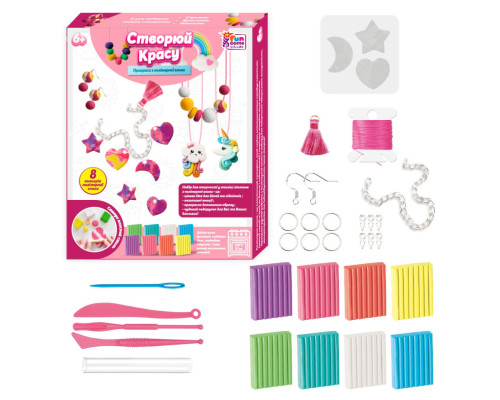 Дитячий набір творчості "Створи красу" 76948-4F 8 кольорів глини, форми, фурнітура