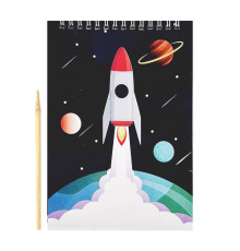 Скретчбук "Космос" 20-8807-WH-1 на спіралі, 10 аркушів, 14х20 см