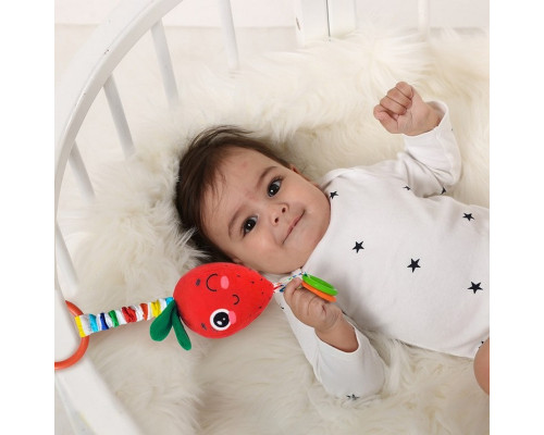 Погремушка-подвеска с прорезывателем "Клубника" МС 110604-18