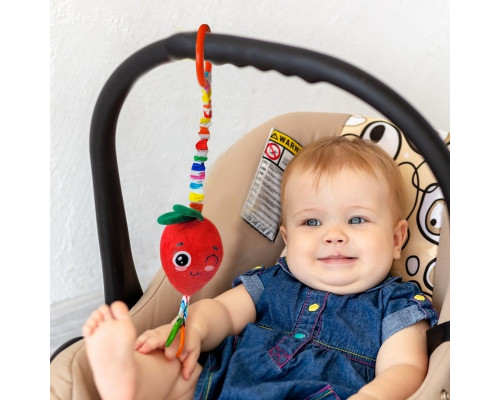 Погремушка-подвеска с прорезывателем "Клубника" МС 110604-18