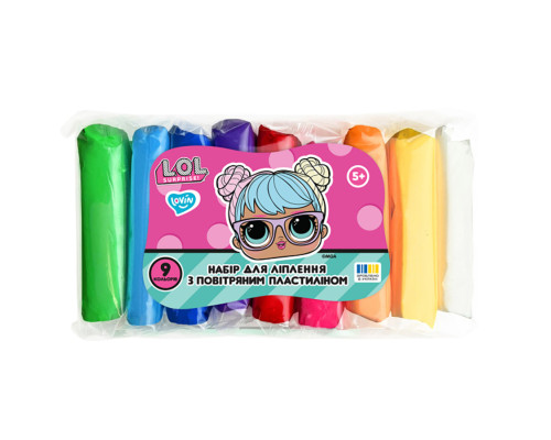 Набір для ліплення з повітряним пластиліном L.O.L. Surprise! LOL70195, 9 кольорів класик