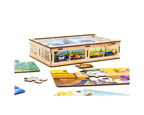 Детский деревянный пазл Животные 4 в 1 Puz-10369, 80 элементов