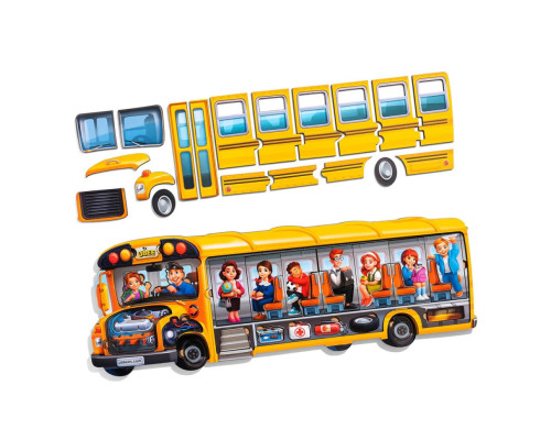 Деревянный пазл-вкладыш "Школьный автобус" (ПСД270) PSD270