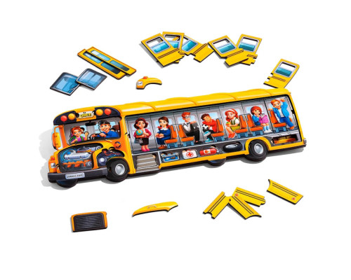 Деревянный пазл-вкладыш "Школьный автобус" (ПСД270) PSD270