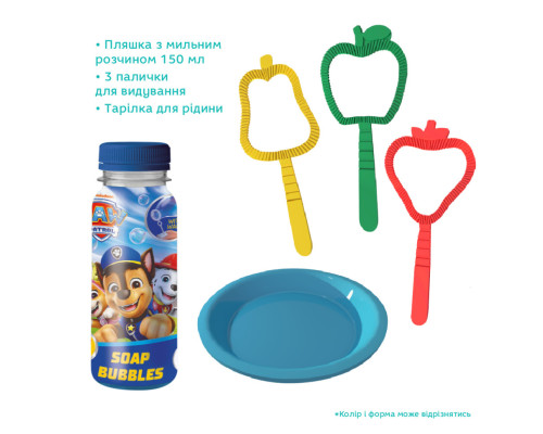 Ароматические мыльные пузыри "Paw Patrol" 200732 объем 150 мл, 3 палочки