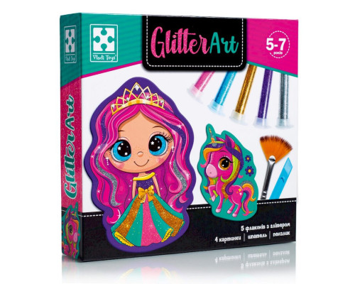 Набор для творчества "Glitter Art Сказочные принцессы" VT4501-10, 5 флаконов с глиттерами