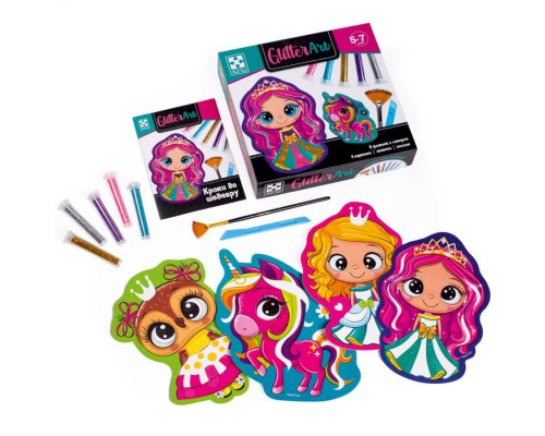 Набор для творчества "Glitter Art Сказочные принцессы" VT4501-10, 5 флаконов с глиттерами