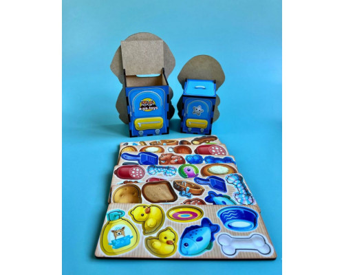 Настольная развивающая игра "Накорми собачек" Ubumblebees (ПСФ113) PSF113 пазл-сортер