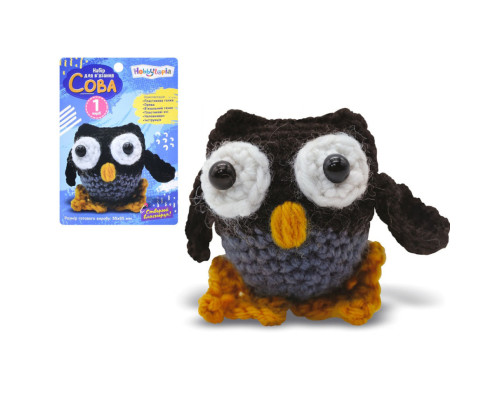 Детский набор для вязания "Сова" M5865UA 55-55 мм, пластиковая игла, пряжа