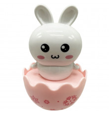 Дитяча неваляшка "Зайчик" 657-55(White) 7,5 см, брязкальце